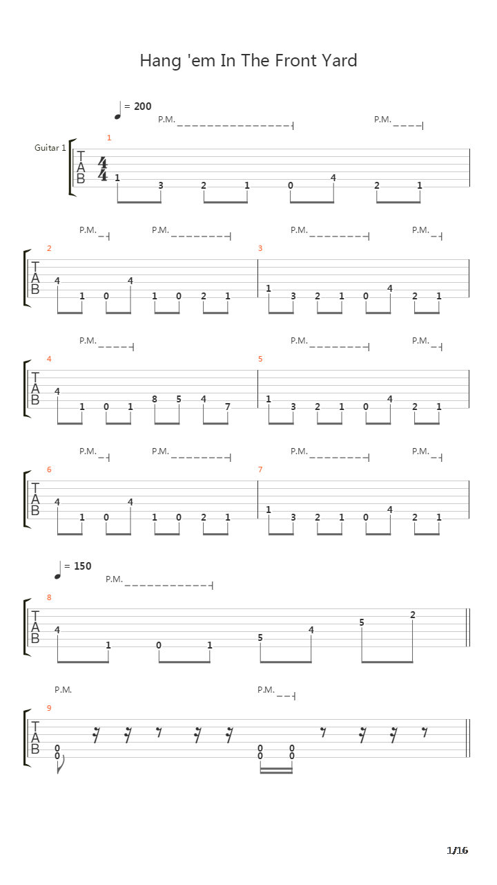 Hang Em In The Front Yard吉他谱
