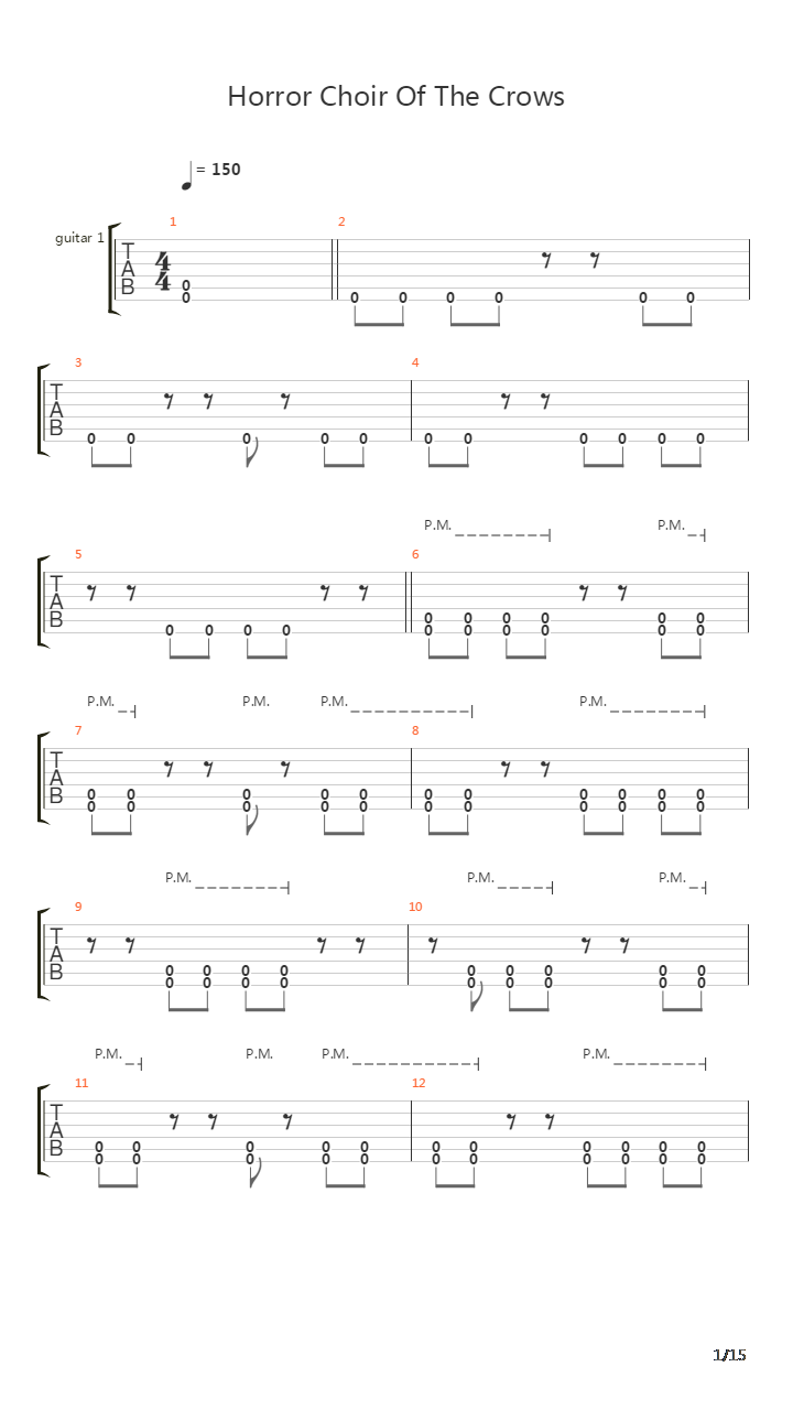Horror Choir Of The Crows吉他谱