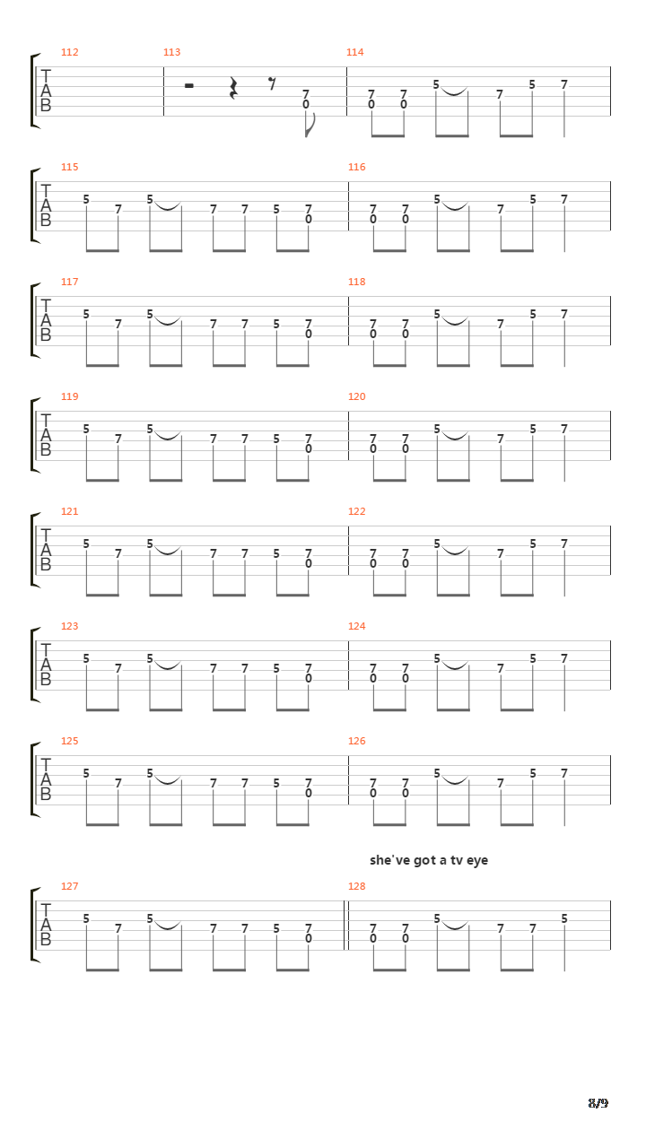 Tv Eye吉他谱