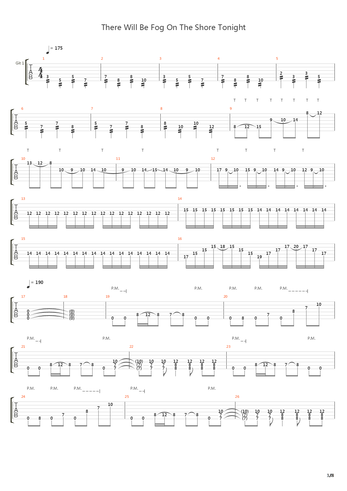 There Will Be Fog On The Shore Tonight吉他谱