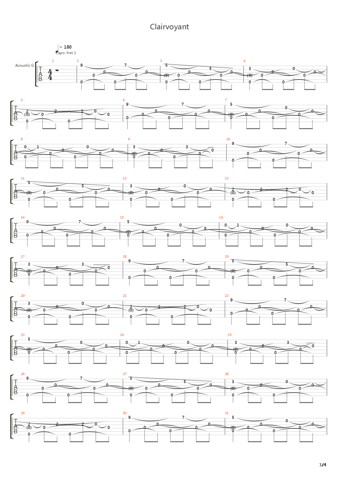 Clairvoyant吉他谱