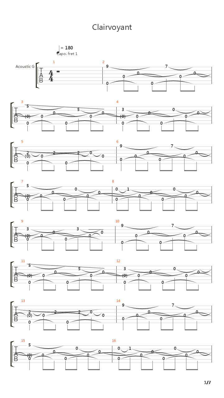 Clairvoyant吉他谱