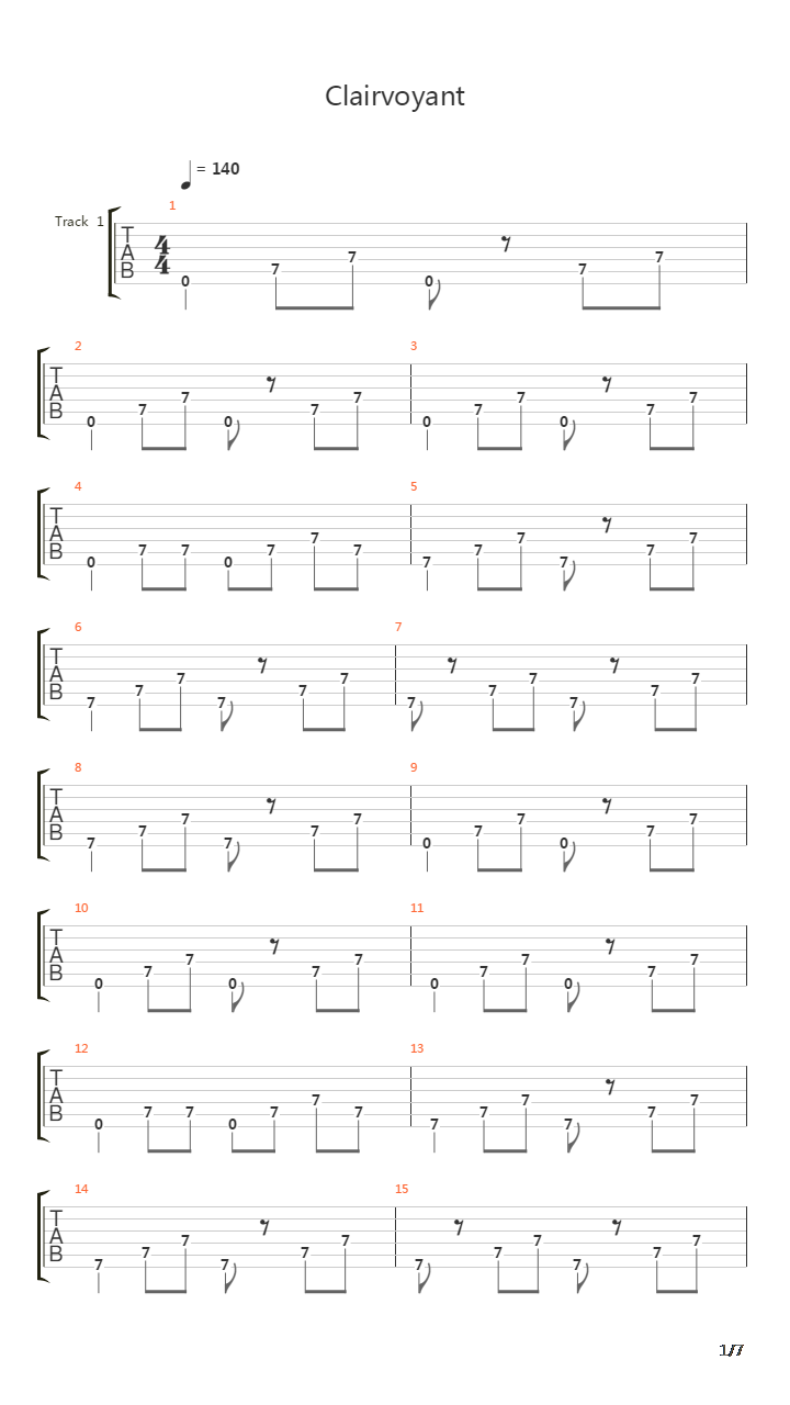 Clairvoyant吉他谱