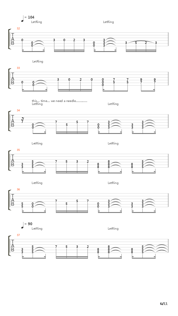 No Use For Needles吉他谱