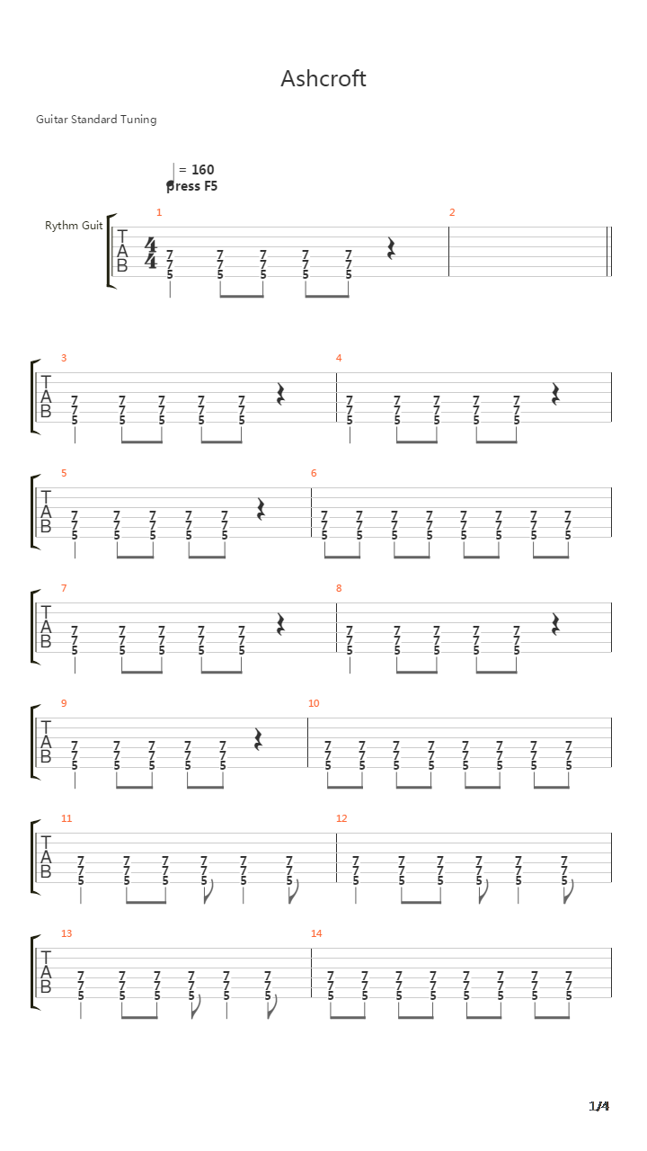 Ashcroft吉他谱