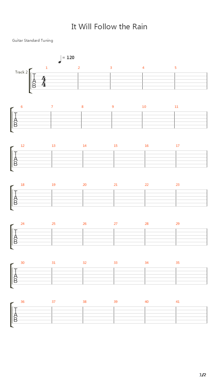 It Will Follow The Rain吉他谱