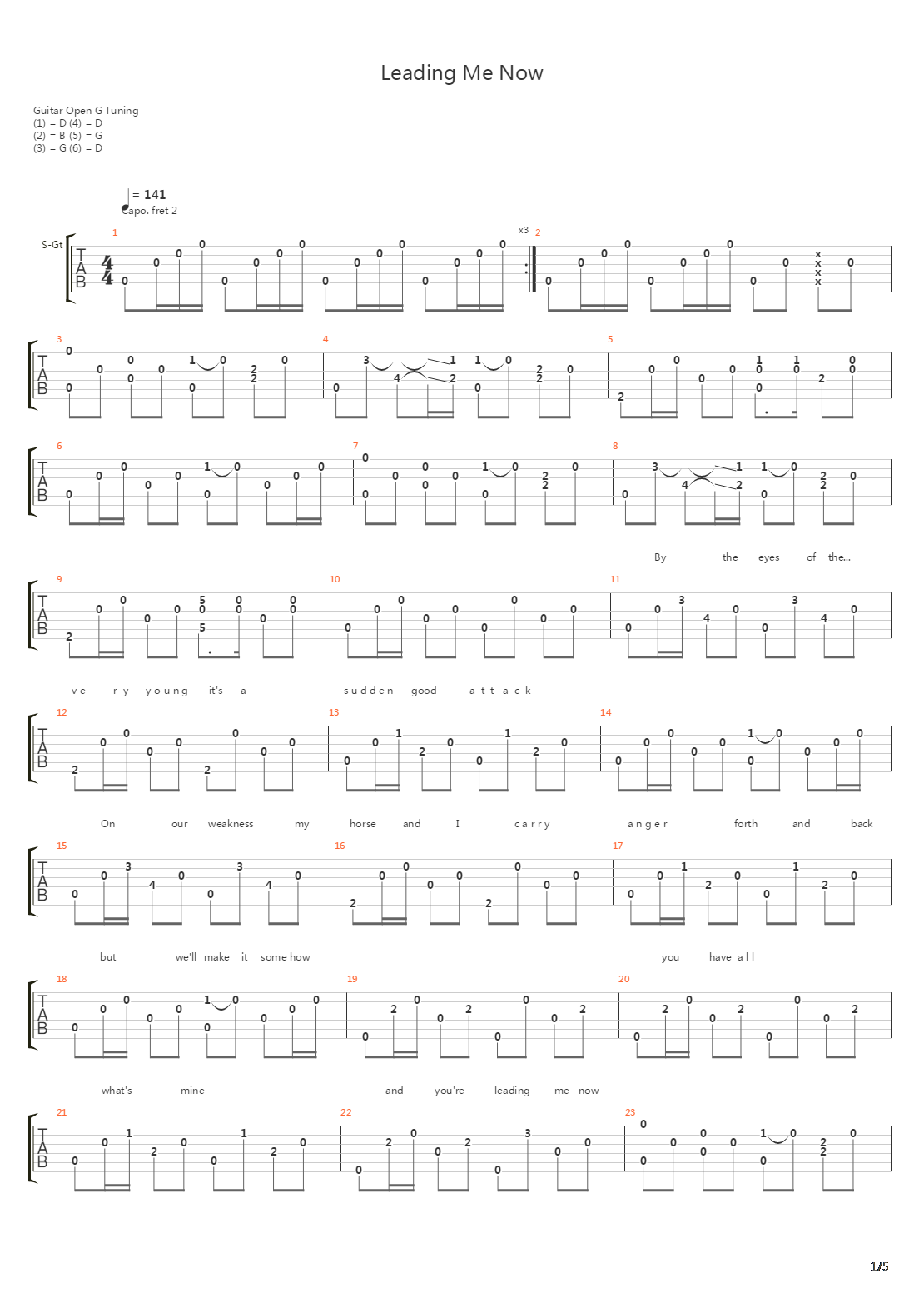 Leading Me Now吉他谱