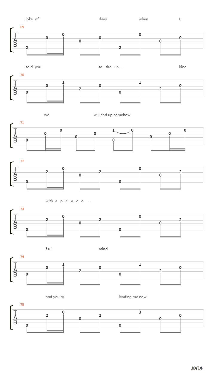 Leading Me Now吉他谱