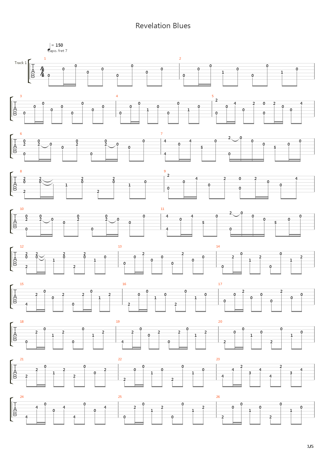 Revelation Blues吉他谱