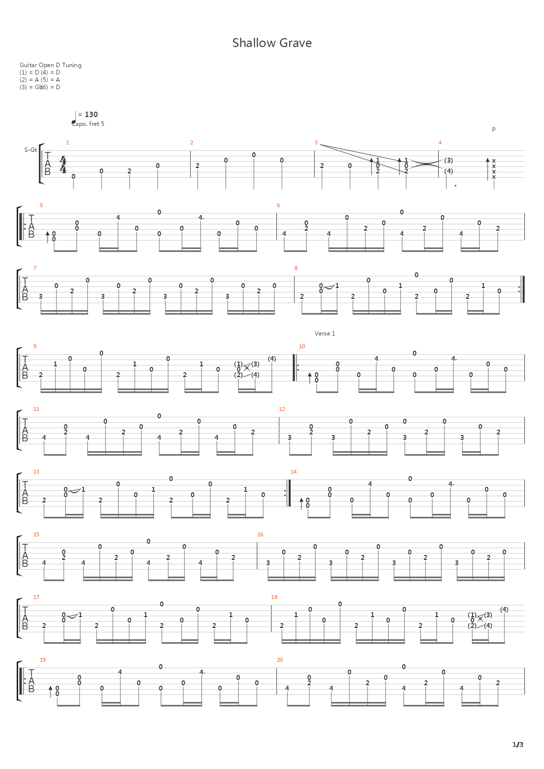 Shallow Grave吉他谱