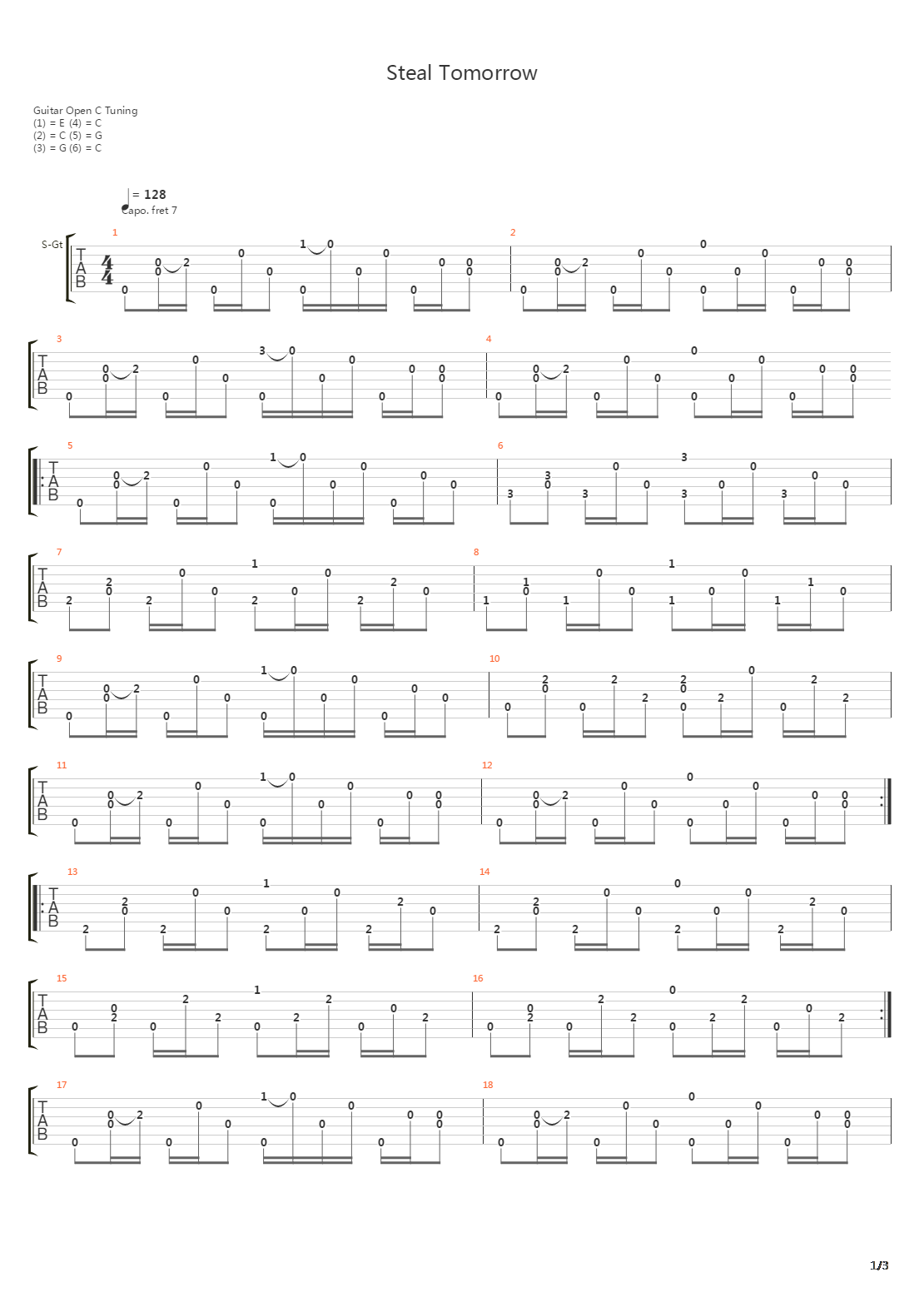 Steal Tomorrow吉他谱