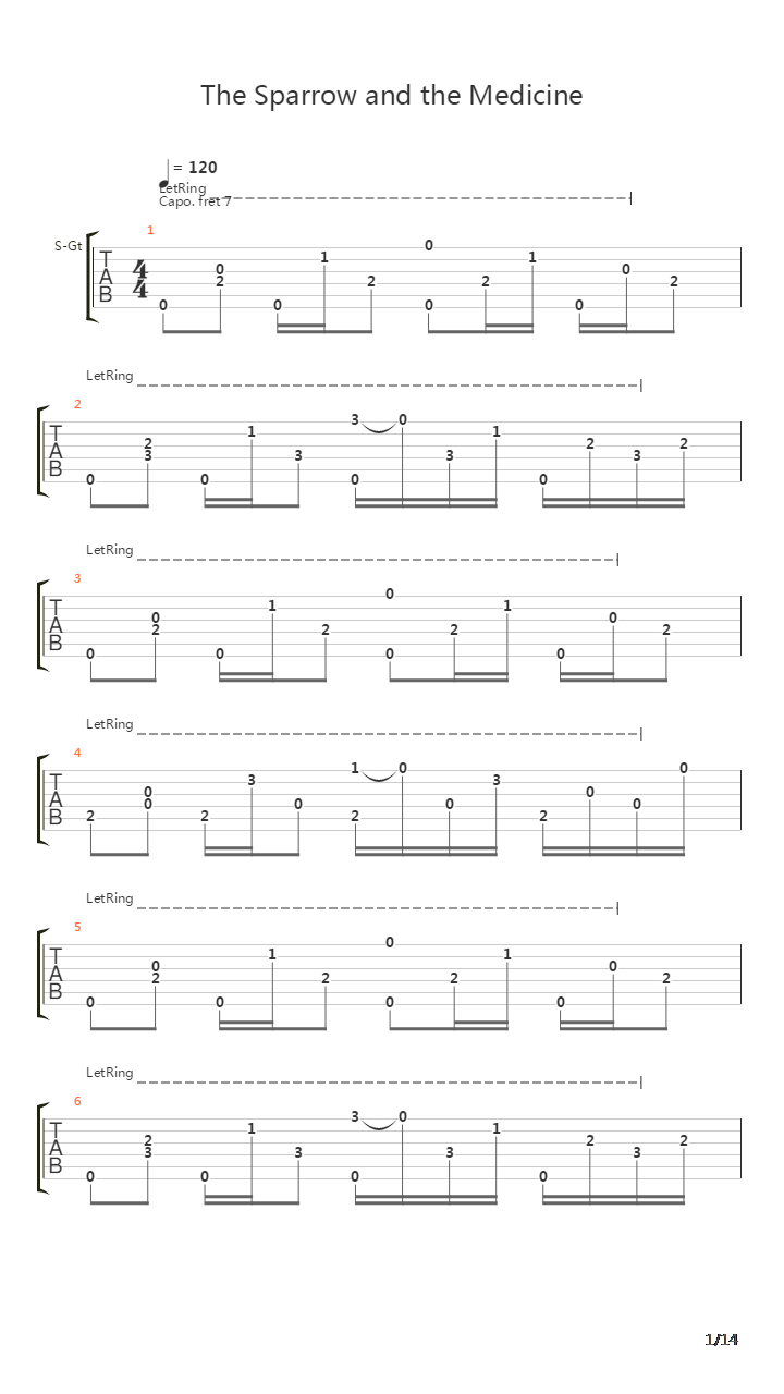 The Sparrow And The Medicine吉他谱