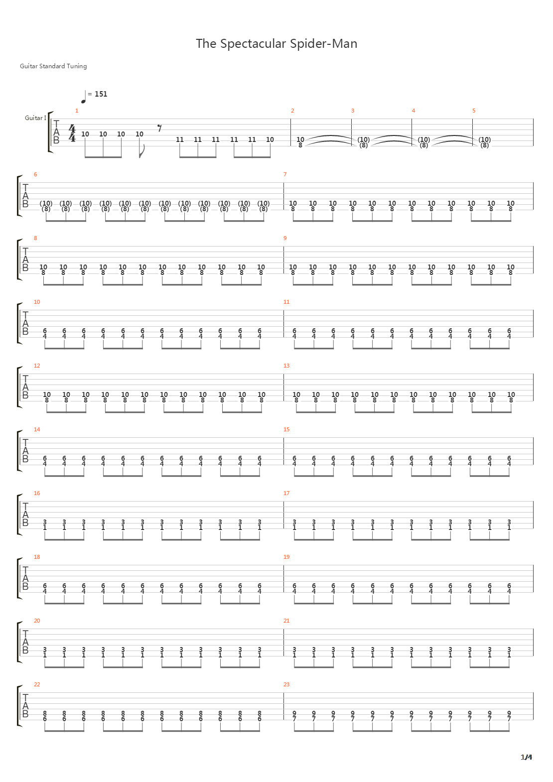 The Spectacular Spider-man吉他谱