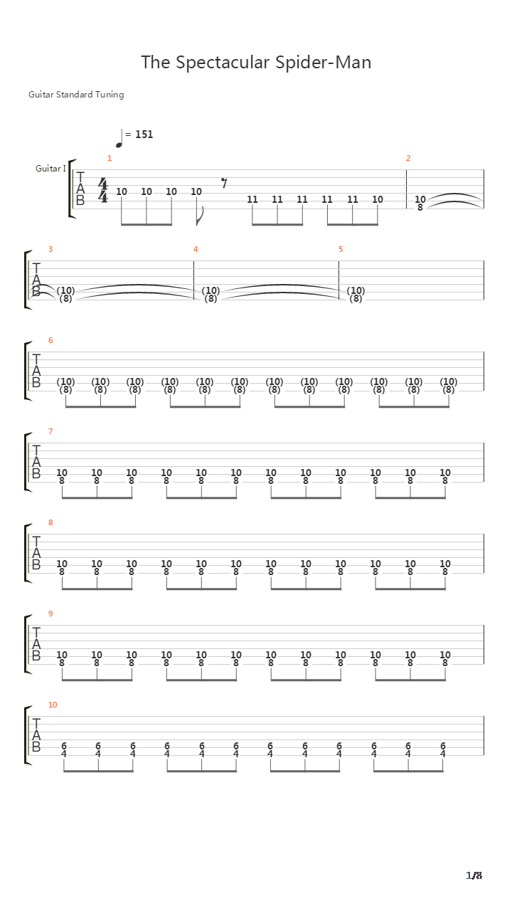 The Spectacular Spider-man吉他谱