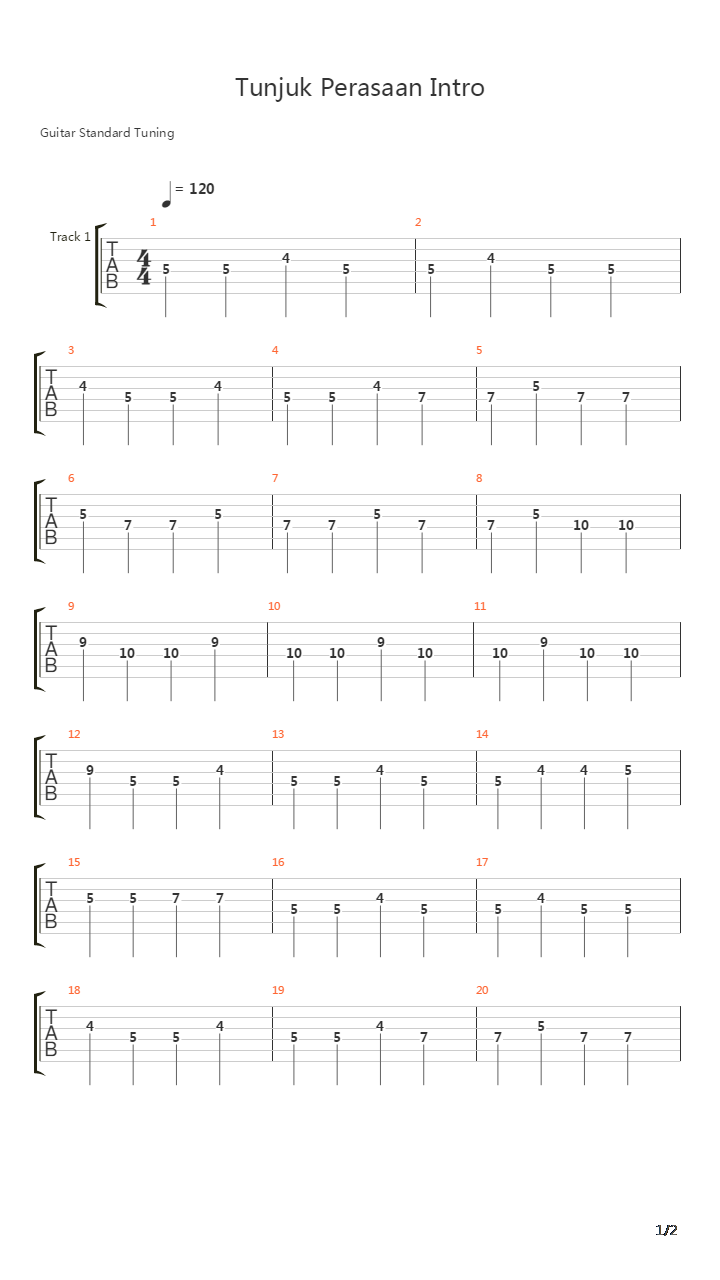 Tunjuk Perasaan吉他谱