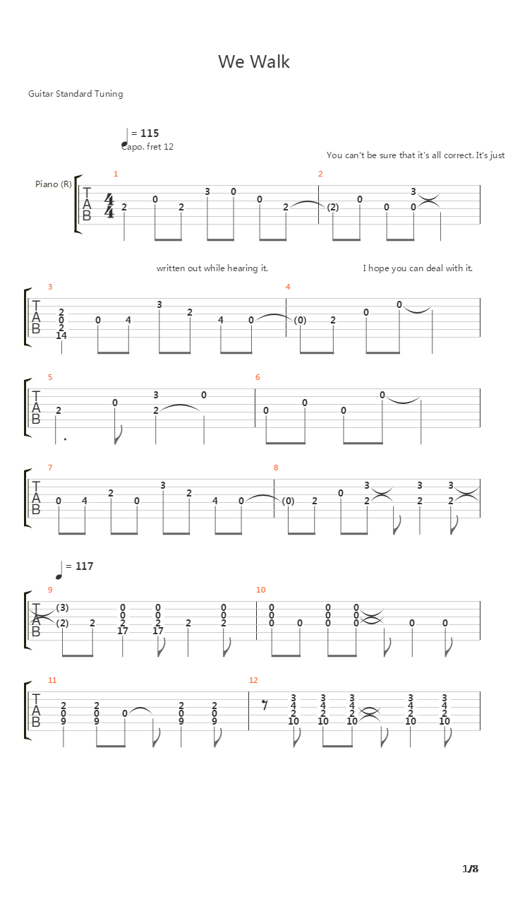 We Walk吉他谱