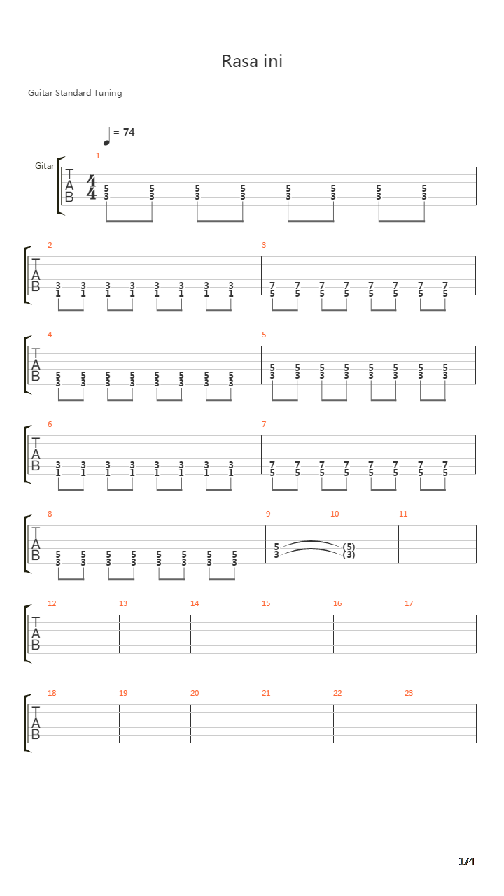 Rasa Ini吉他谱