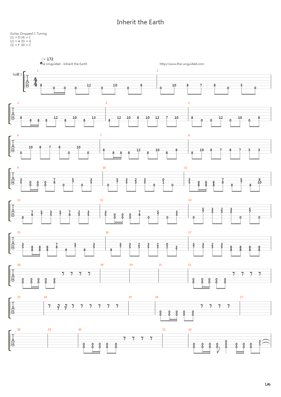 Inherit The Earth吉他谱