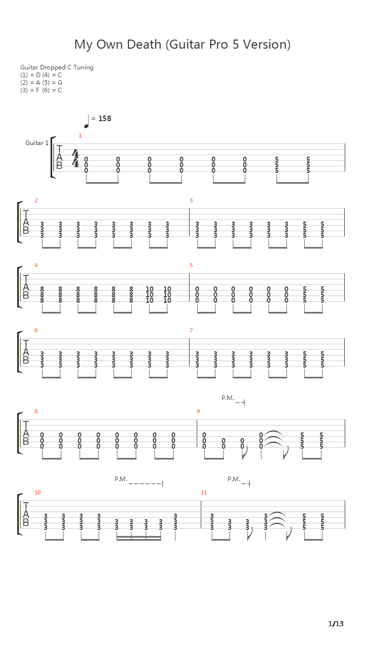 My Own Death吉他谱