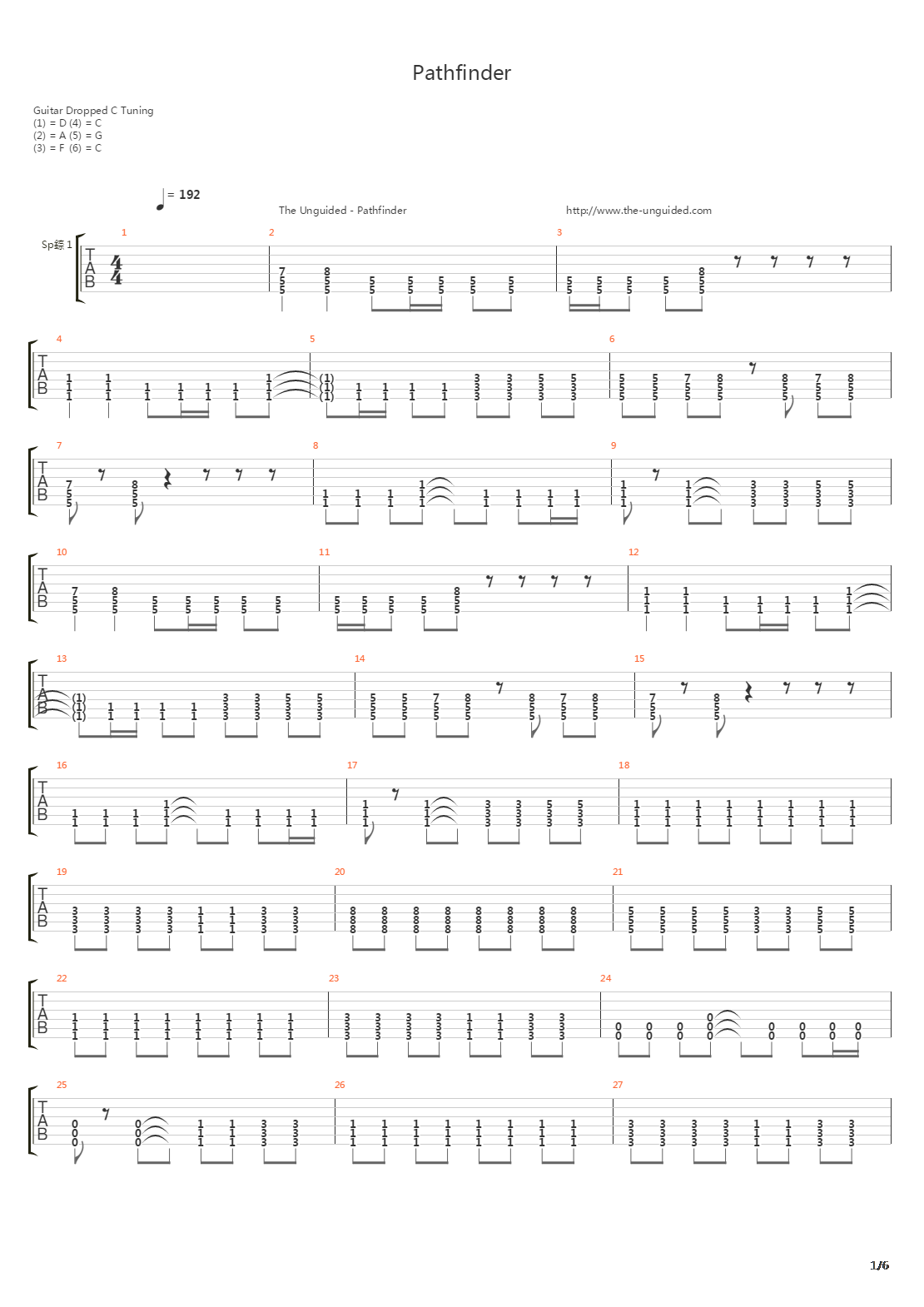 Pathfinder吉他谱