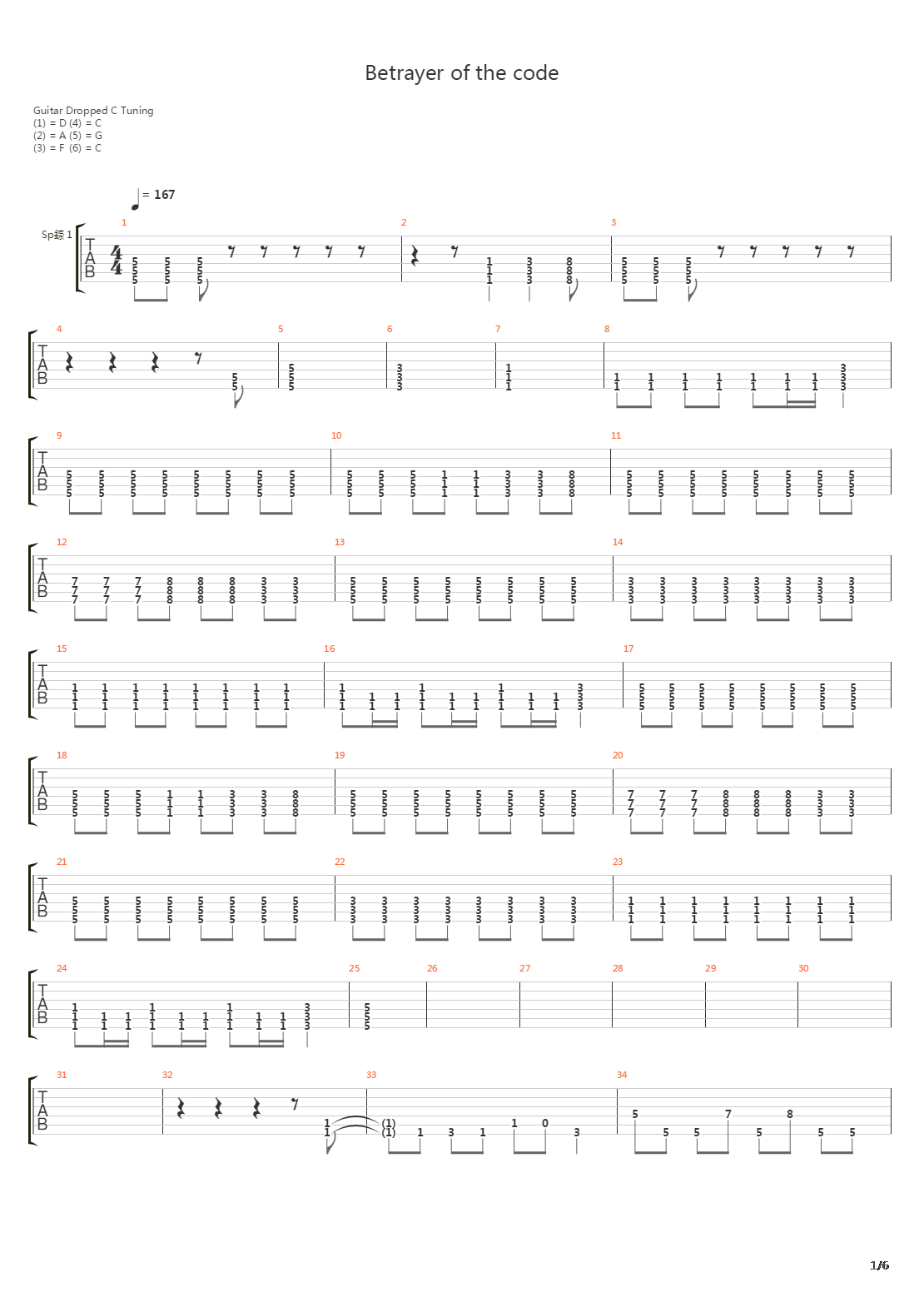 The Betrayer Of The Code吉他谱