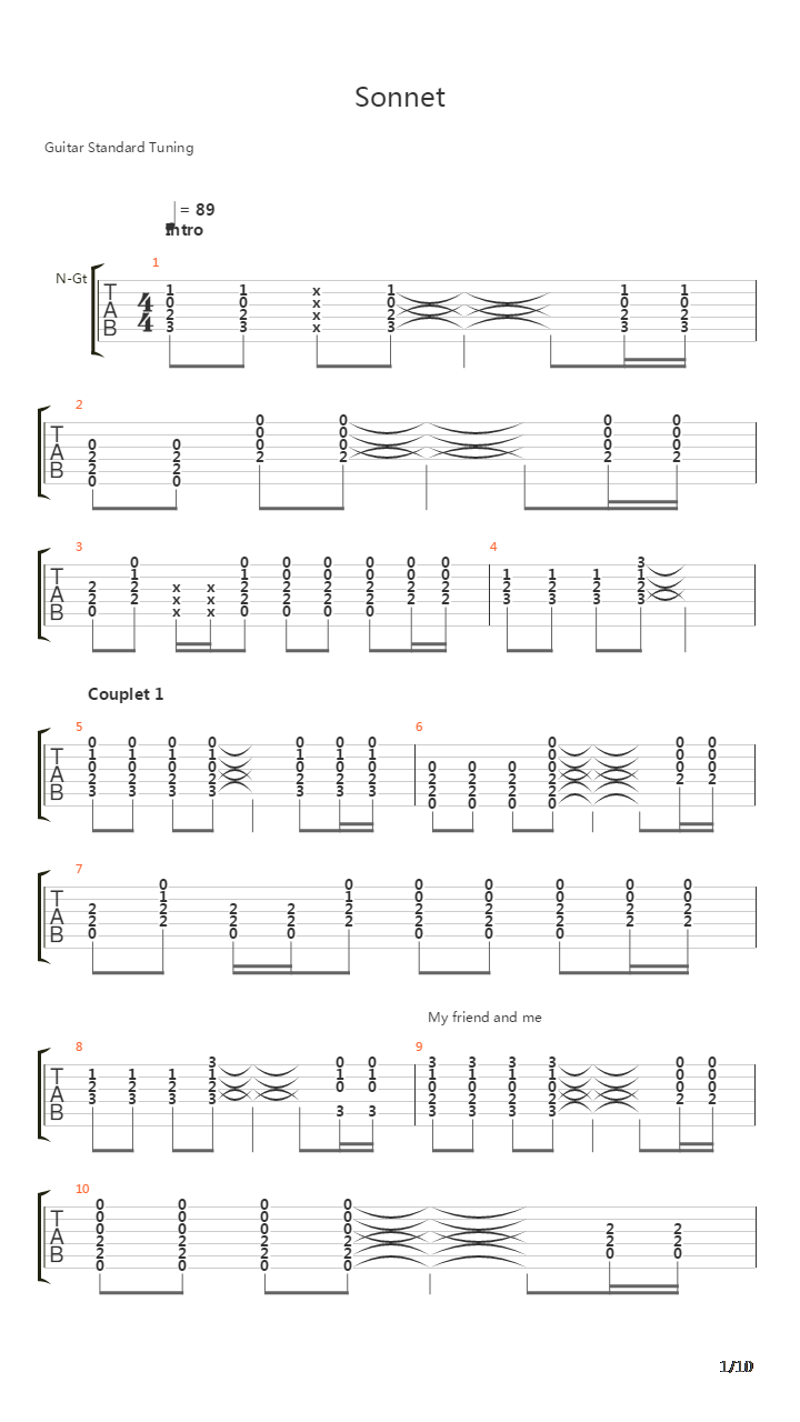 Sonnet吉他谱