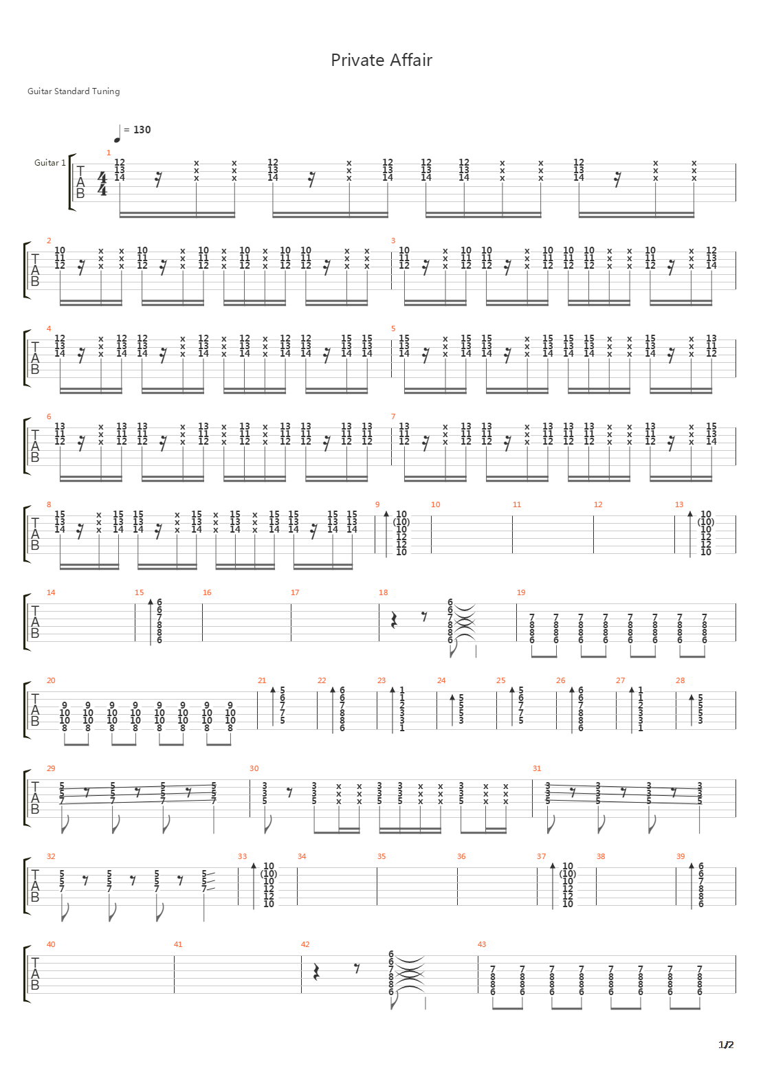 Private Affair吉他谱