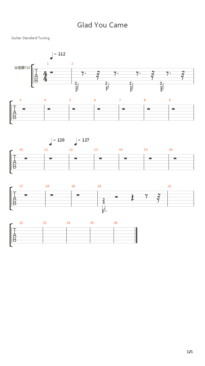 Glad You Came吉他谱