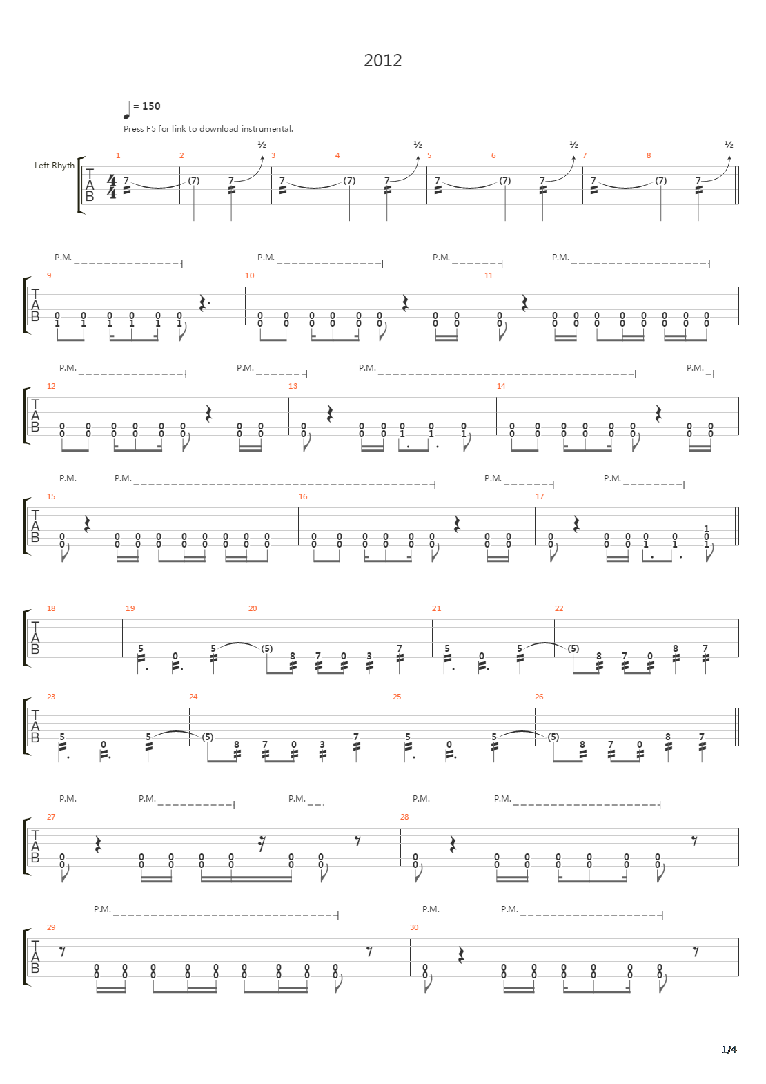 2012吉他谱