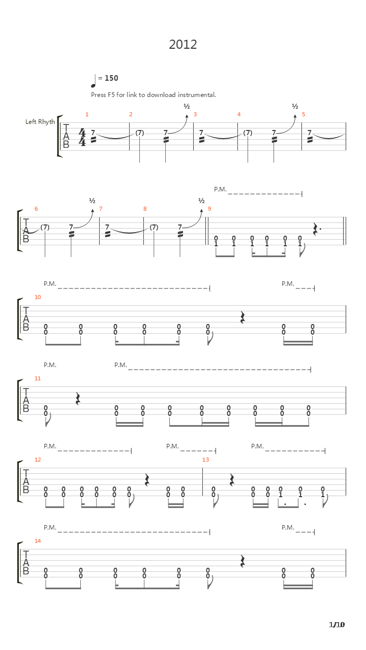 2012吉他谱