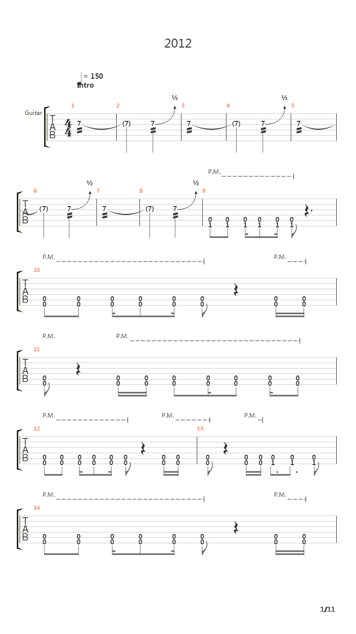 2012吉他谱