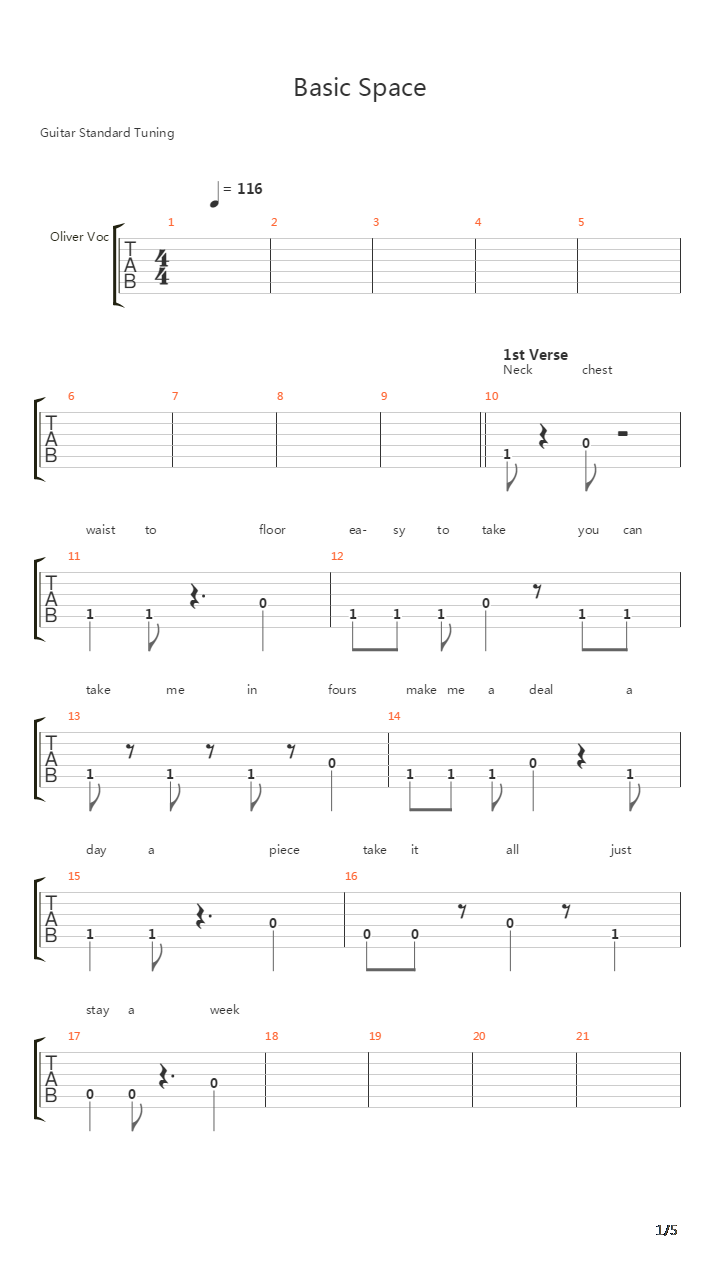 Basic Space吉他谱