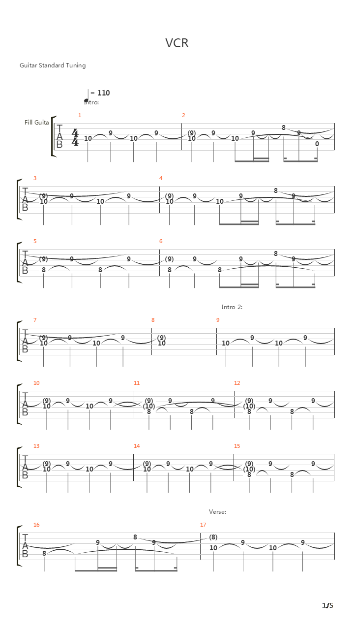 Vcr吉他谱