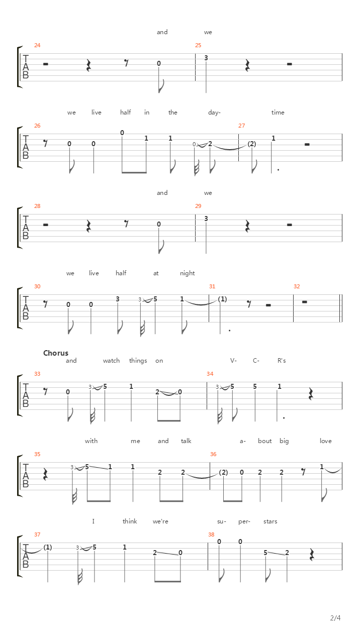 Vcr吉他谱