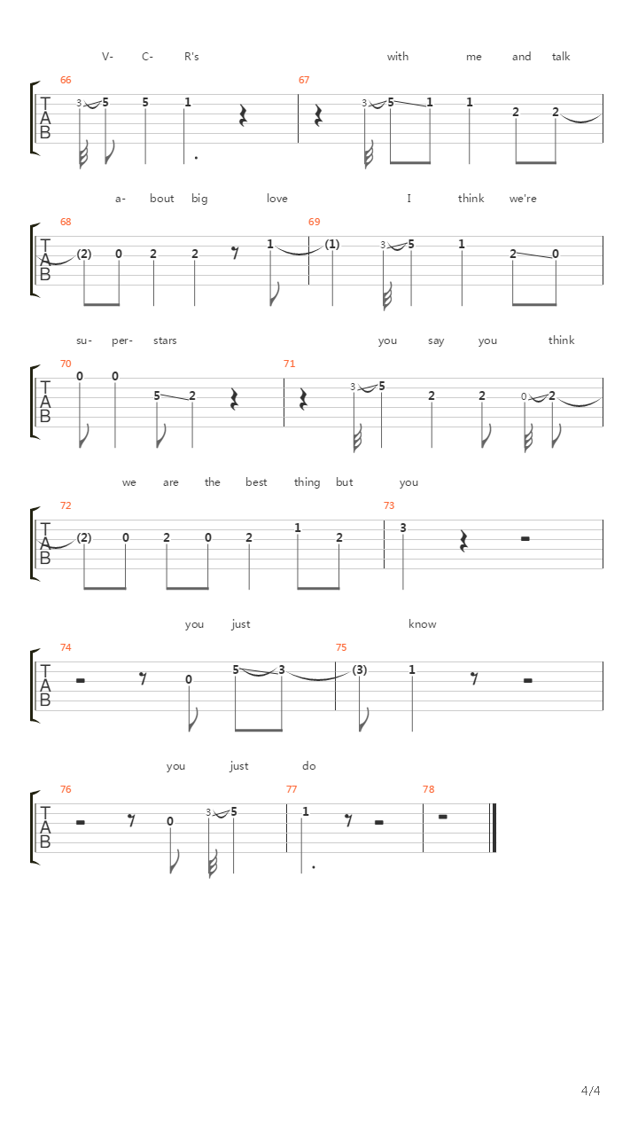 Vcr吉他谱