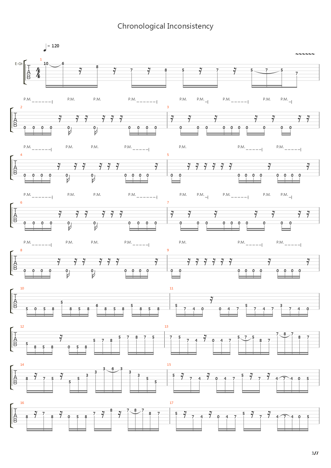 Chronological Inconsistency吉他谱