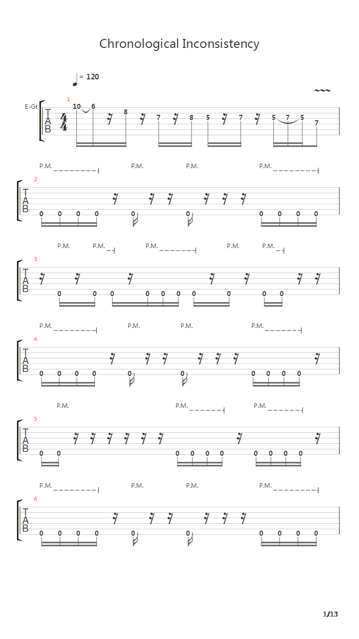 Chronological Inconsistency吉他谱