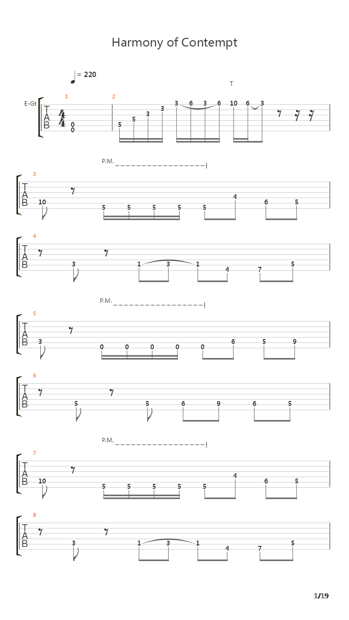 Harmony Of Contempt吉他谱