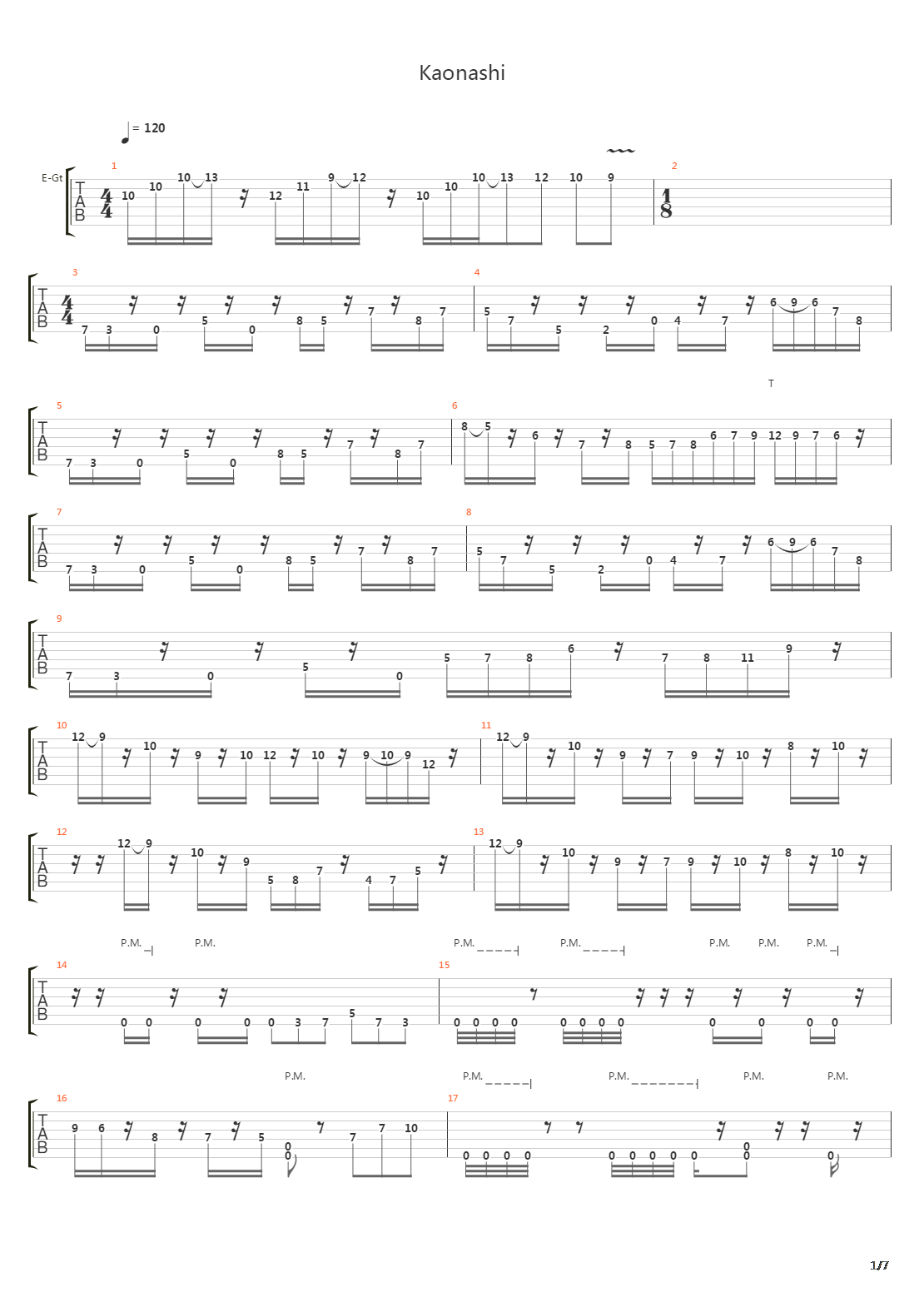 Kaonashi吉他谱