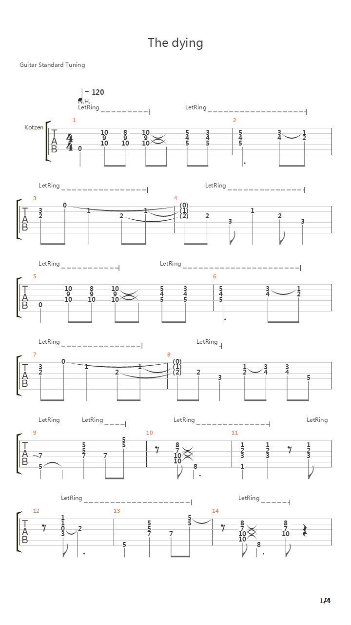 The Dying吉他谱