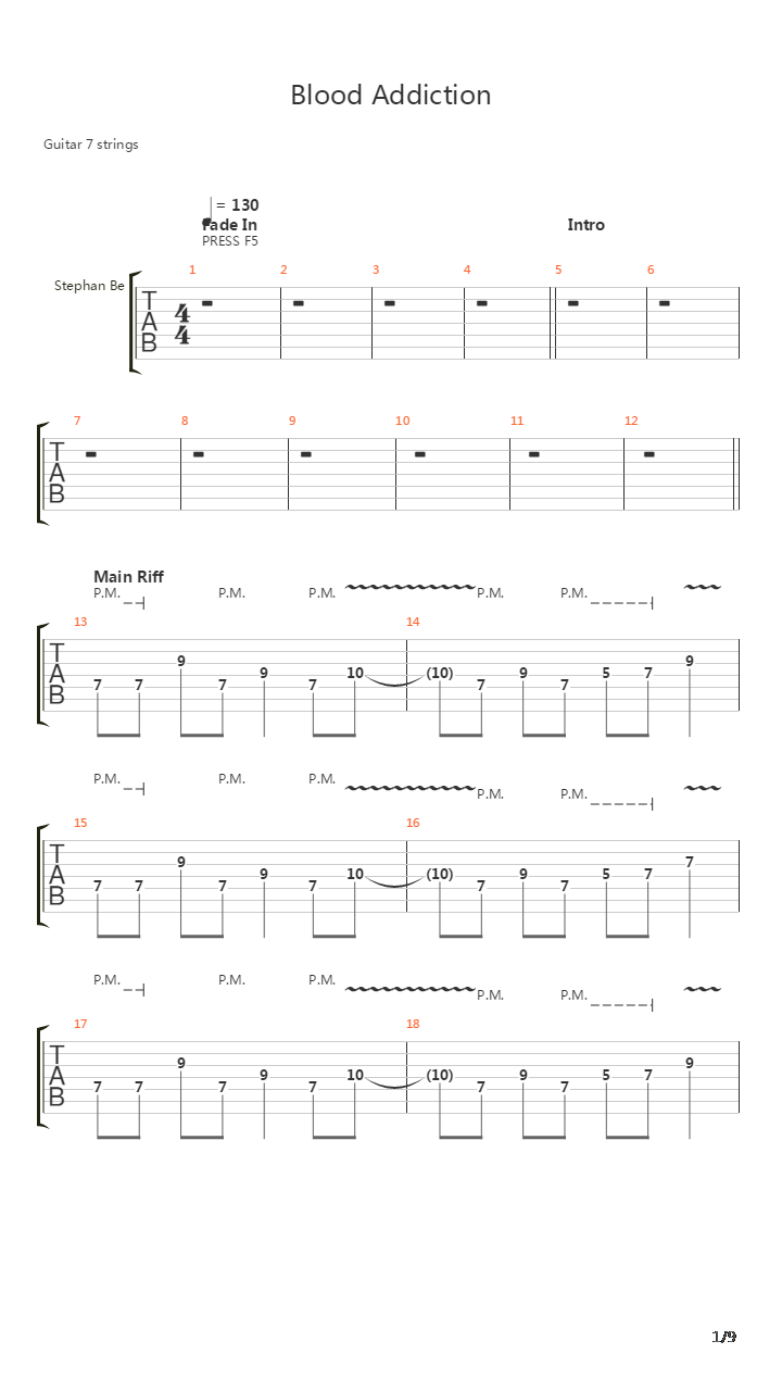 Blood Addiction吉他谱