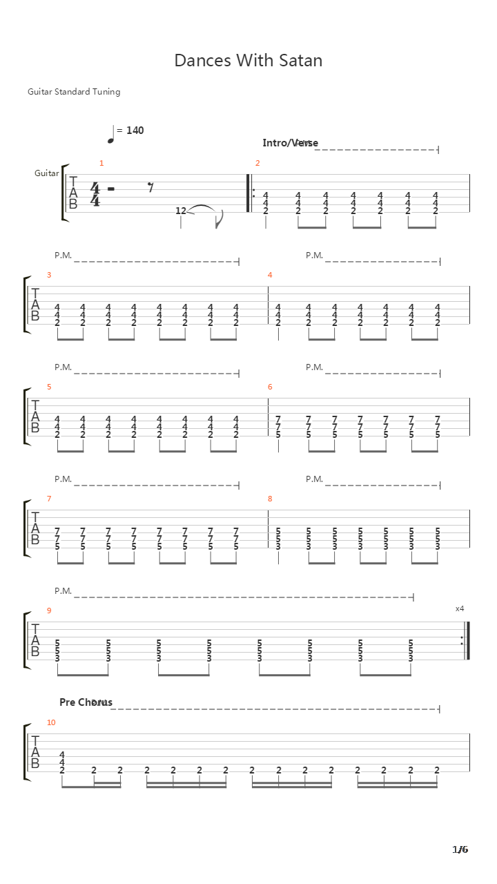 Dances With Satan吉他谱