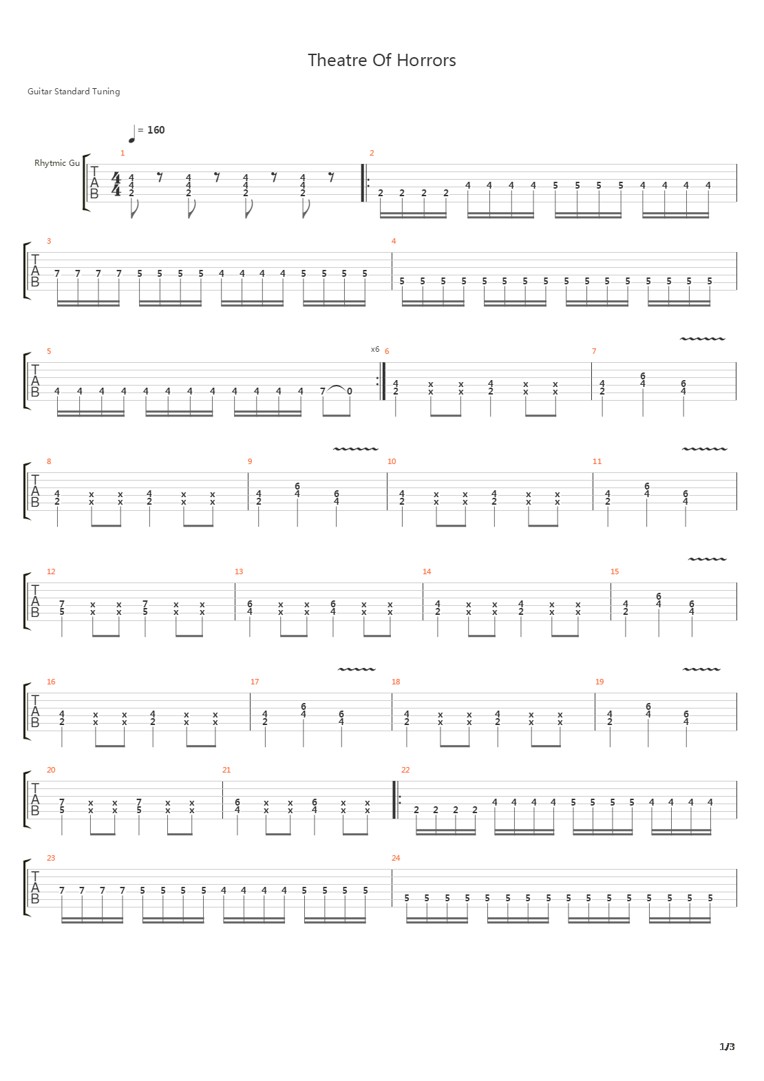 Theatre Of Horrors吉他谱