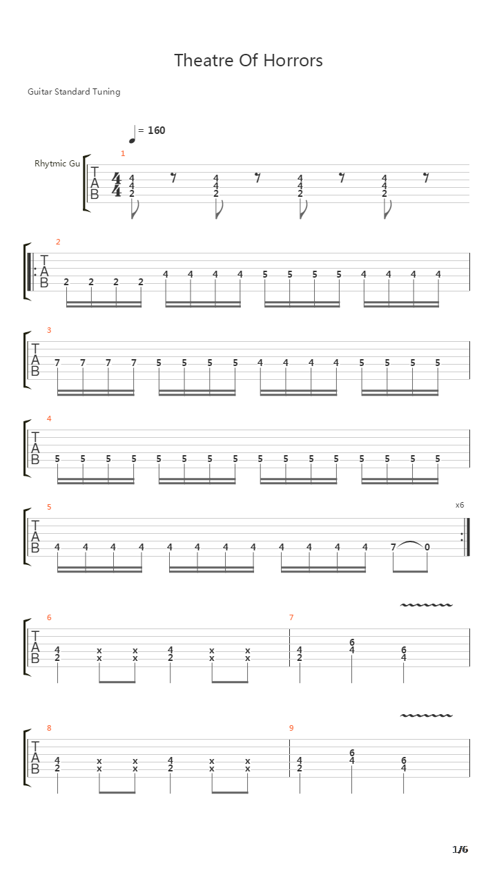 Theatre Of Horrors吉他谱