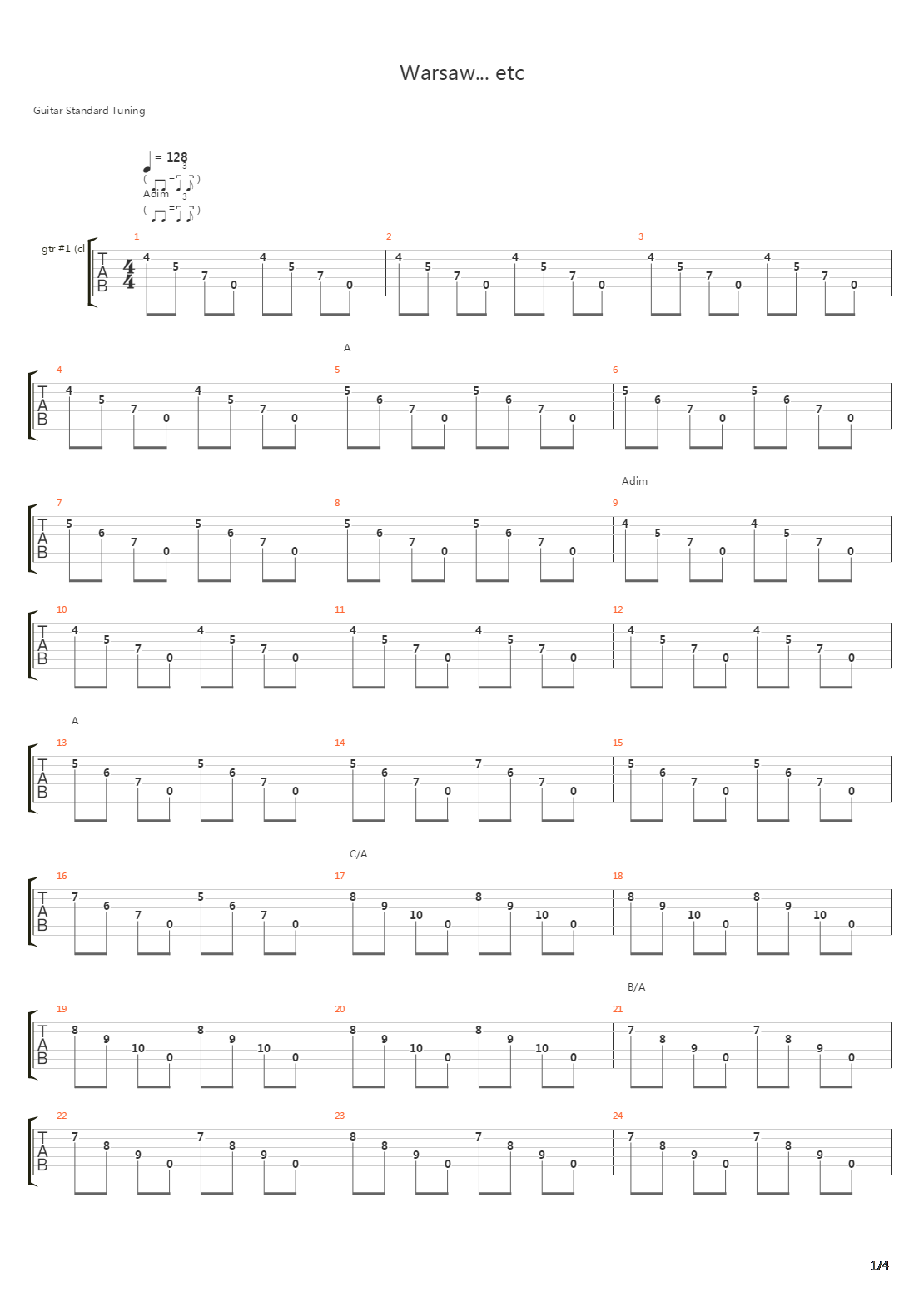 Warsaw吉他谱