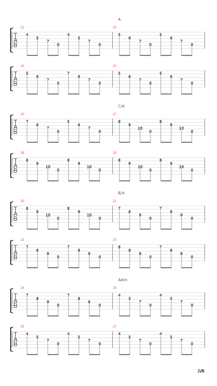 Warsaw吉他谱