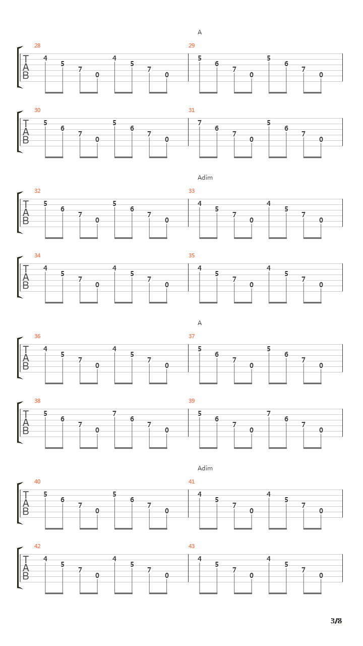 Warsaw吉他谱