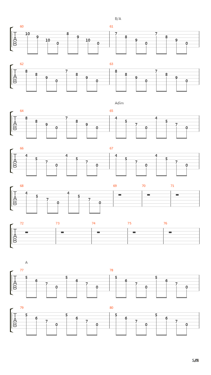 Warsaw吉他谱