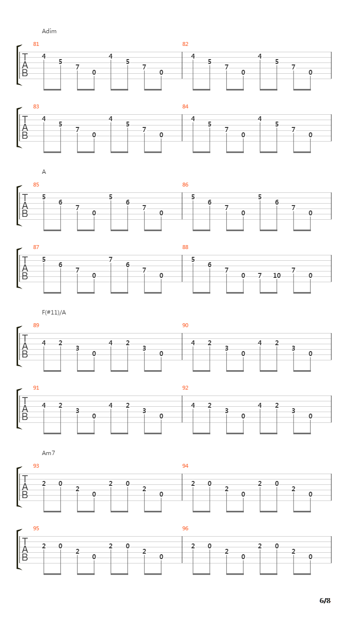 Warsaw吉他谱