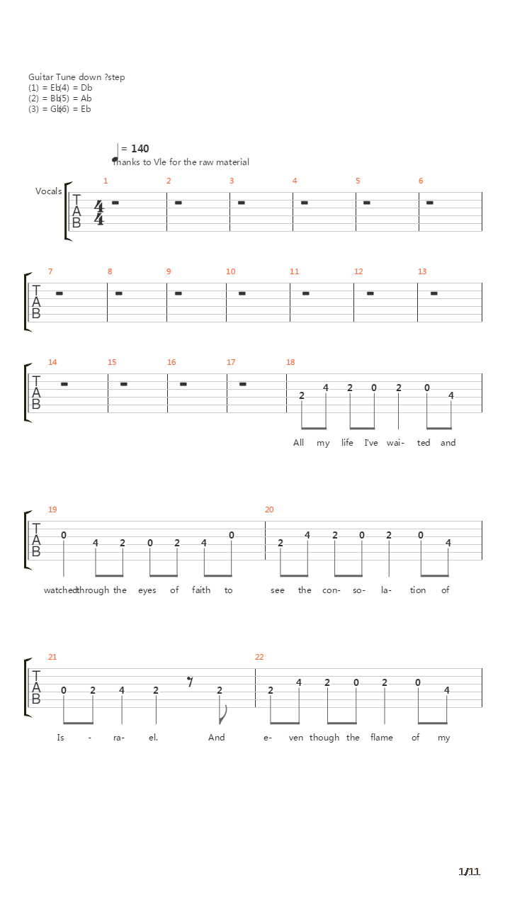 Bethlehem吉他谱